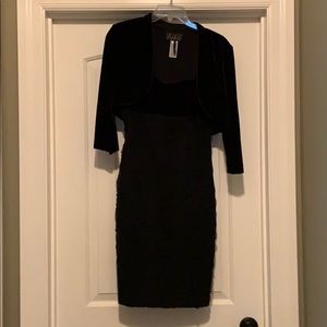 Beautiful classic black velvet and polyester dress